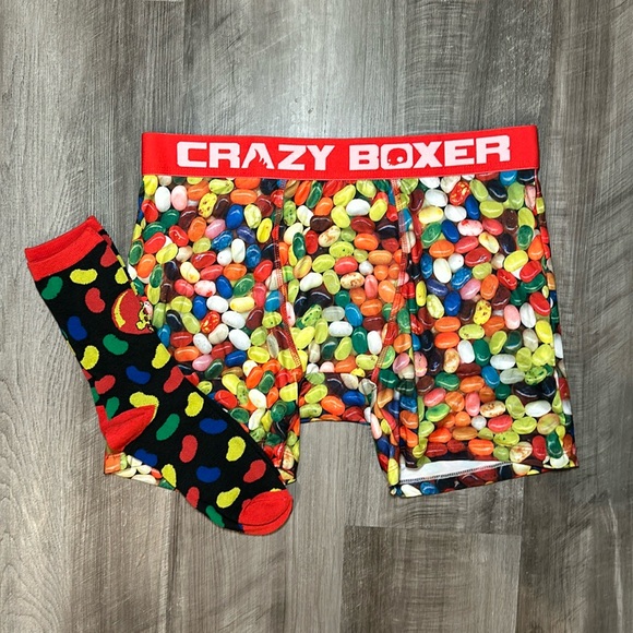 Jelly Belly Crazy Boxer Boxer Brief and Socks Combo Set - XL - Picture 1 of 6